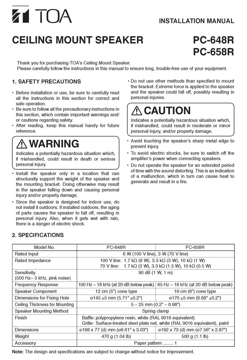 Toa PC-648R installation manual