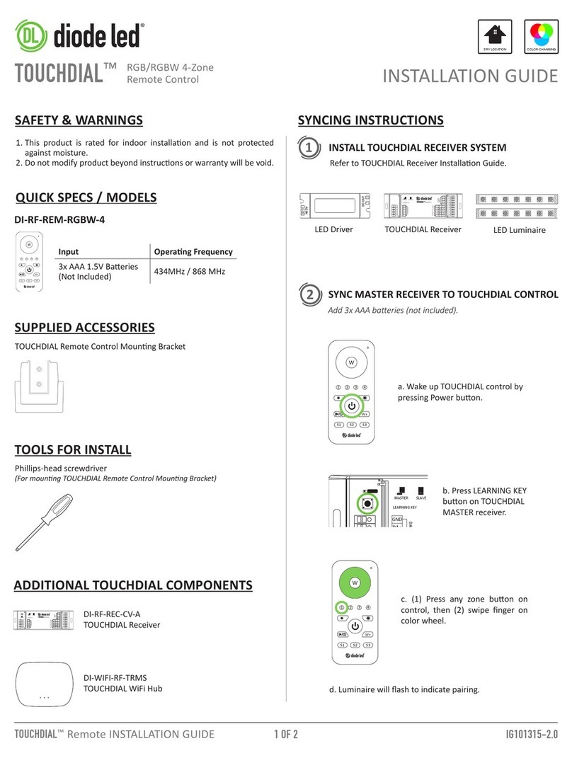 DIODE LED TOUCHDIAL installation guide