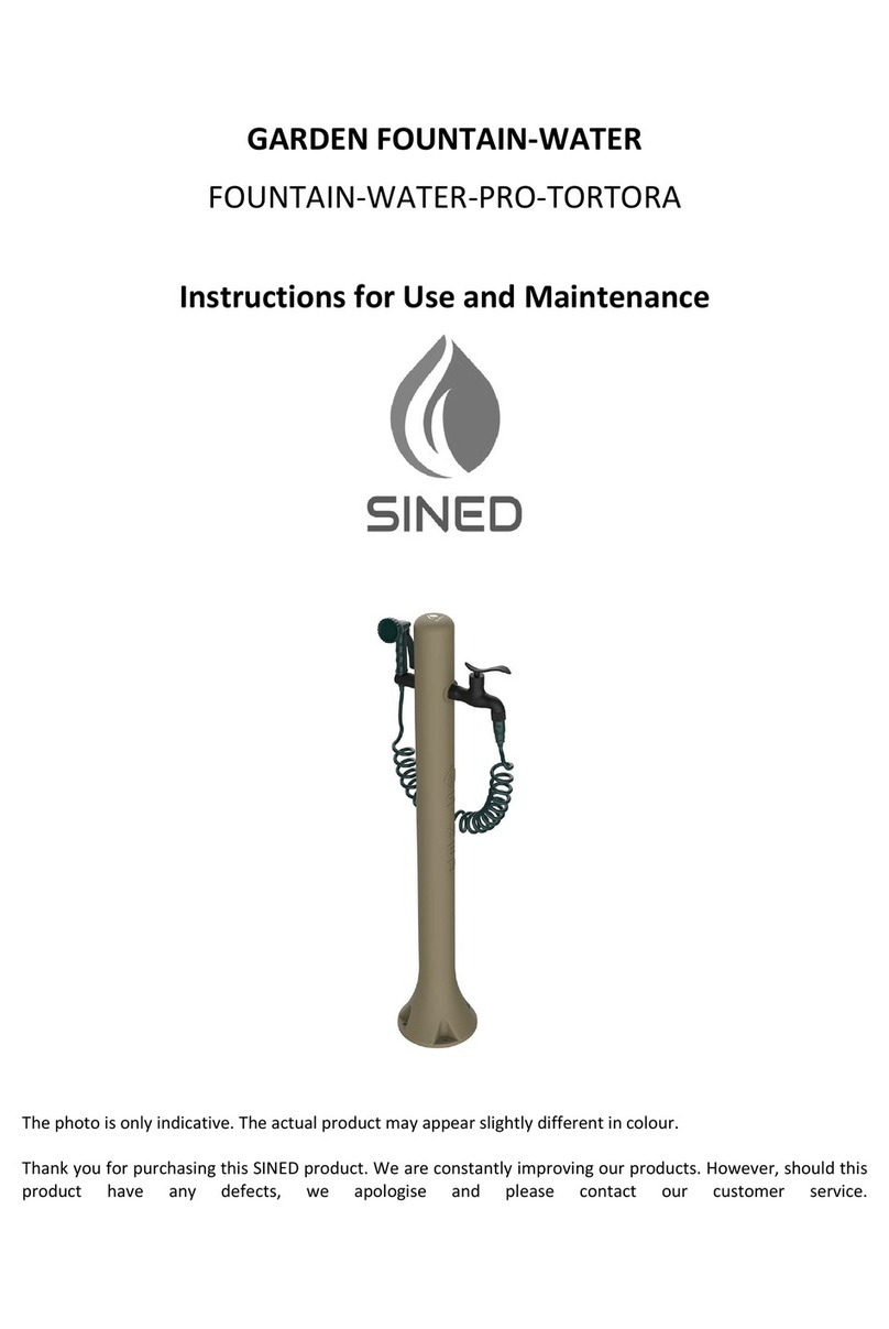 SINED FOUNTAIN-WATER-PRO-TORTORA Instructions for use and maintenance