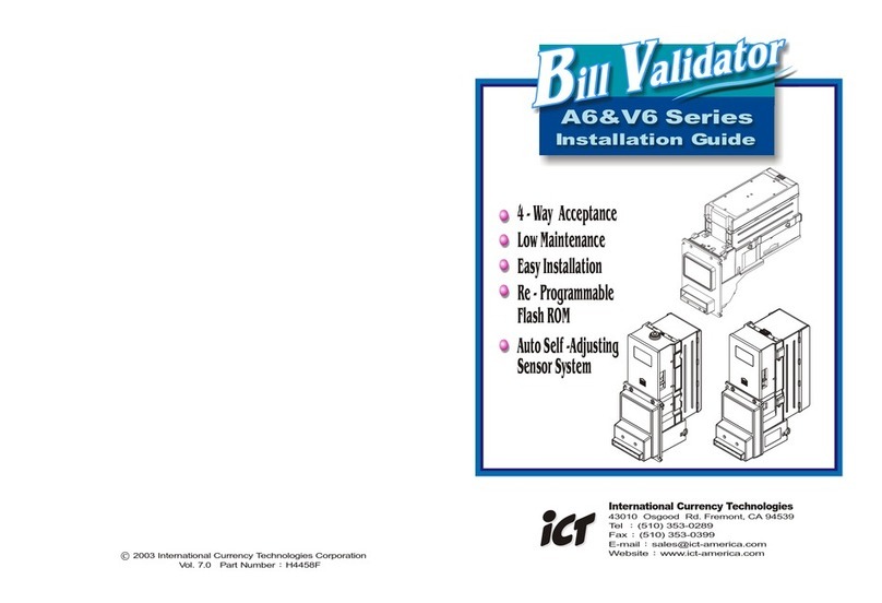 ICT Bill Validator A6 Series installation guide