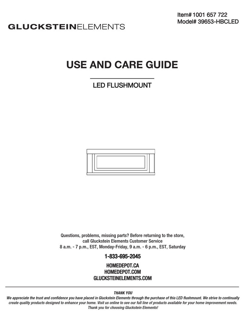GLUCKSTEIN ELEMENTS 39653-HBCLED Use and care guide GLUCKSTEIN ELEMENTS 39653-HBCLED Use and care guide
