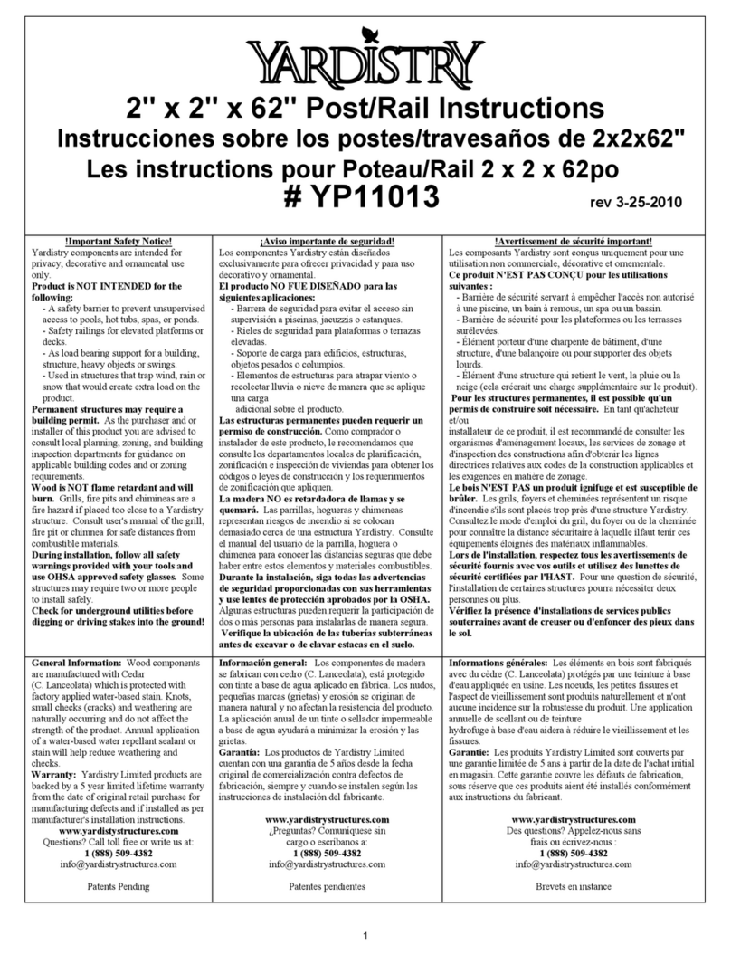 Yardistry YP11013 Operation instructions
