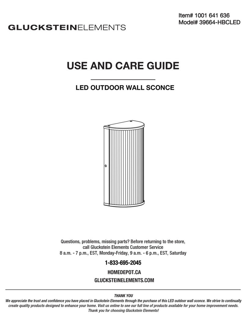 GLUCKSTEIN ELEMENTS 39664-HBCLED Use and care guide GLUCKSTEIN ELEMENTS 39664-HBCLED Use and care guide