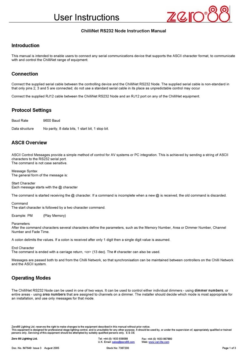 Zero88 ChilliNet RS232 User manual