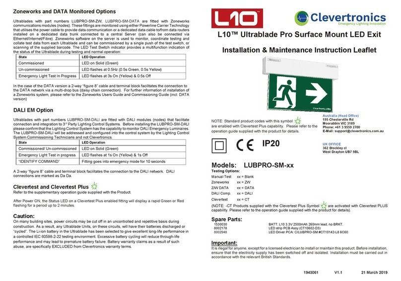Clevertronics L10 Ultrablade Pro LUBPRO-SM Series Instruction Manual