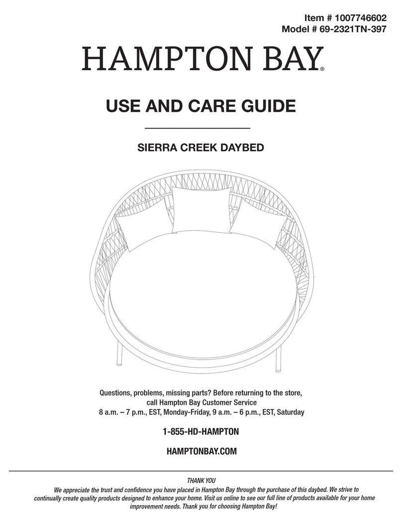 HAMPTON BAY 69-2321TN-397 Use and care guide