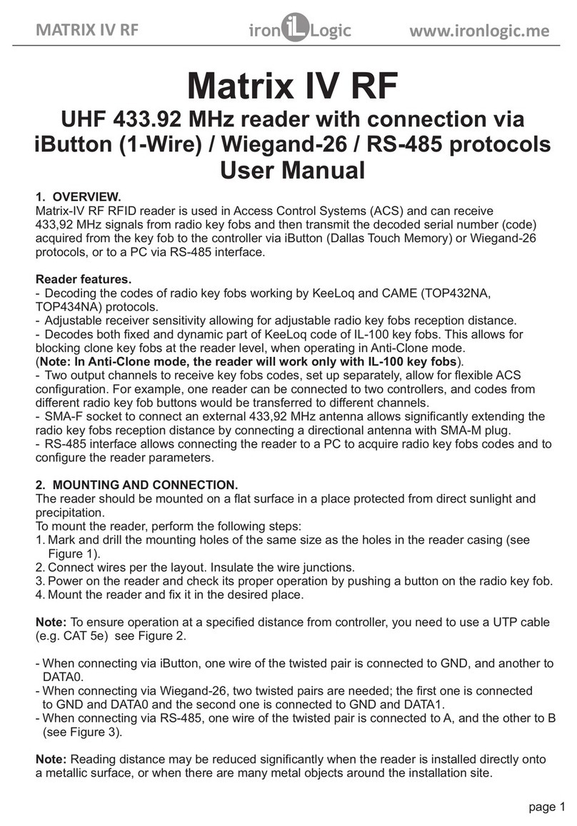 Iron logic Matrix-IV RF user manual