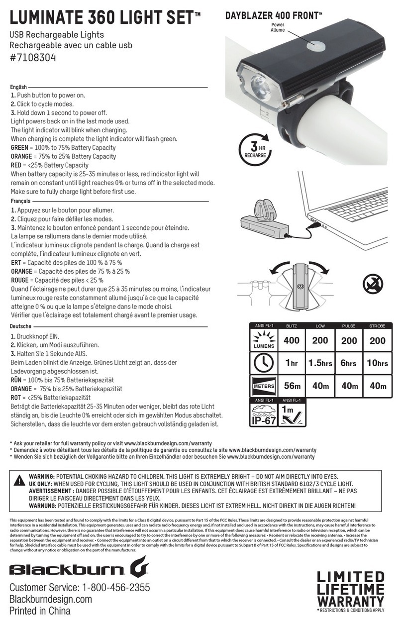 blackburn LUMINATE 360 light set 7108304 manual