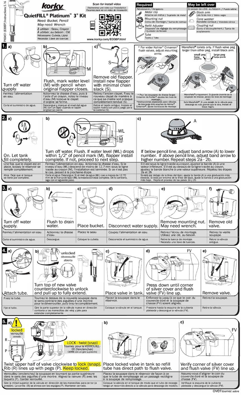 Korky QuietFILL Platinum 3" Kit manual
