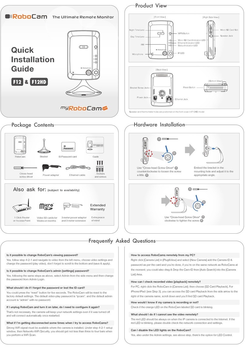 RoboCam F12 User manual