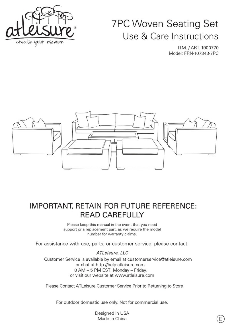 Atleisure FRN-107343-7PC Quick reference guide
