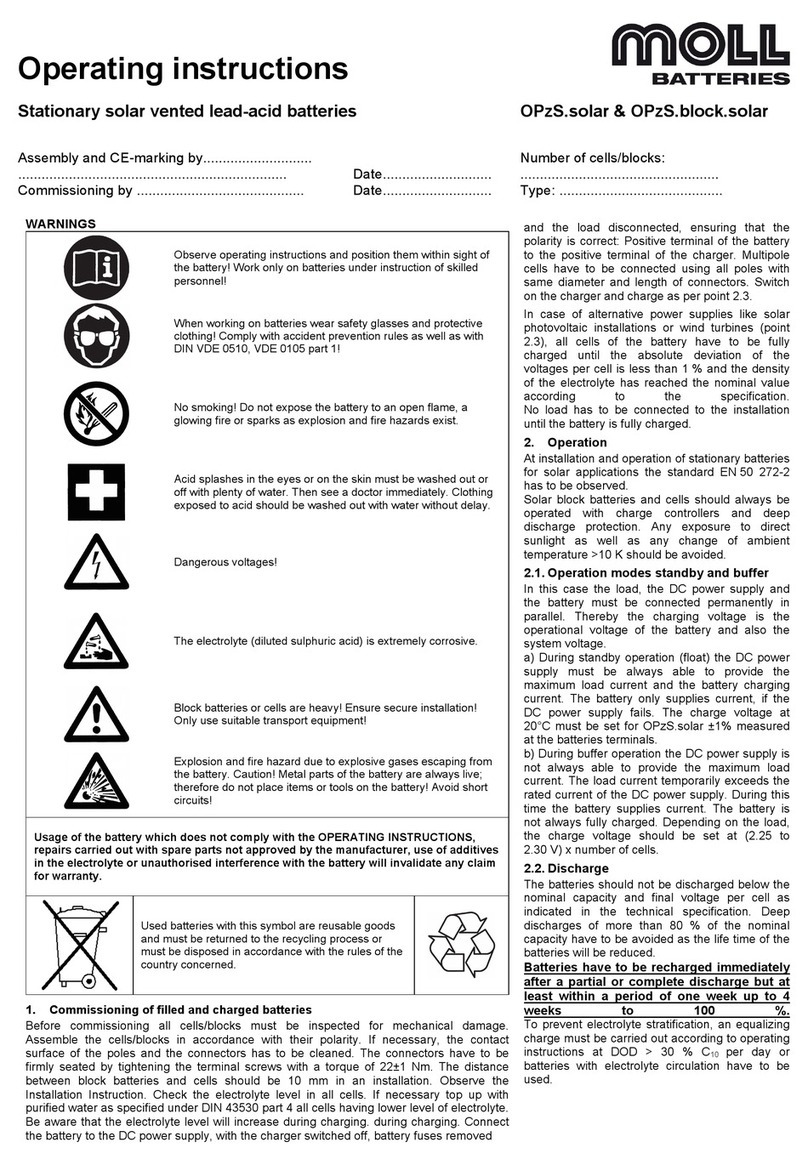 moll OPzS.solar operating instructions
