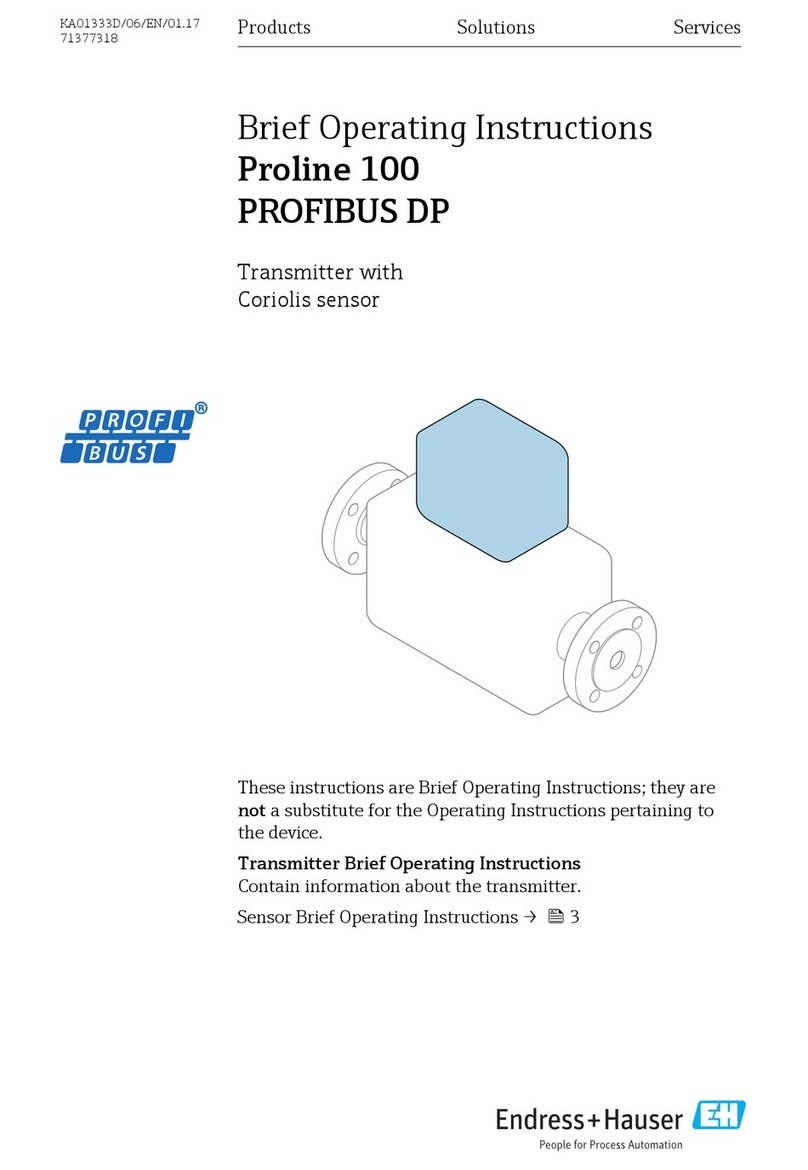 Endress+Hauser PROFIBUS DP Proline 100 Brief operating instructions