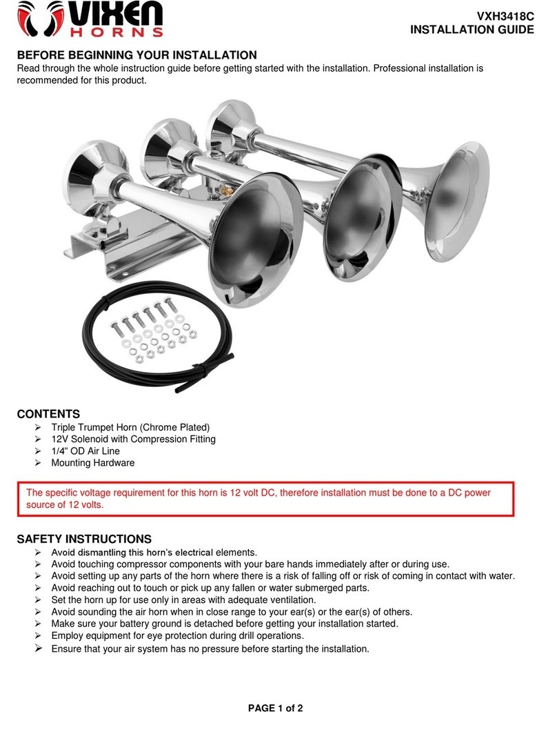 Vixen Horns VXH3418C installation guide Vixen Horns VXH3418C installation guide