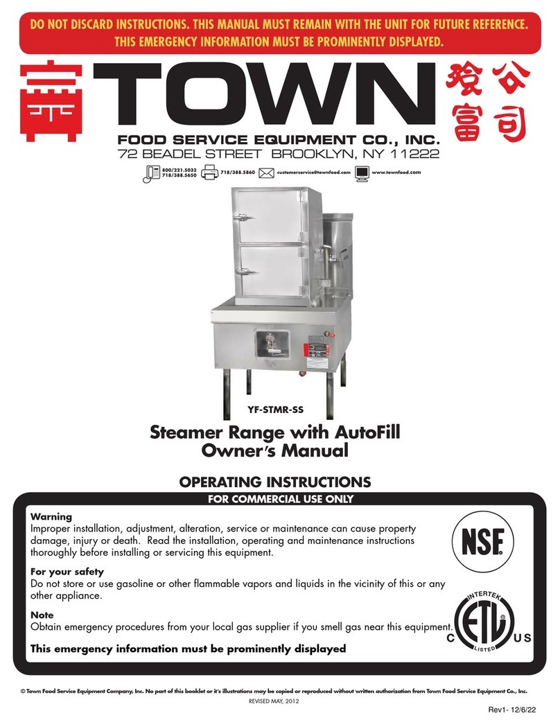 Town Food Service Equipment YF-STMR-SS owner's manual