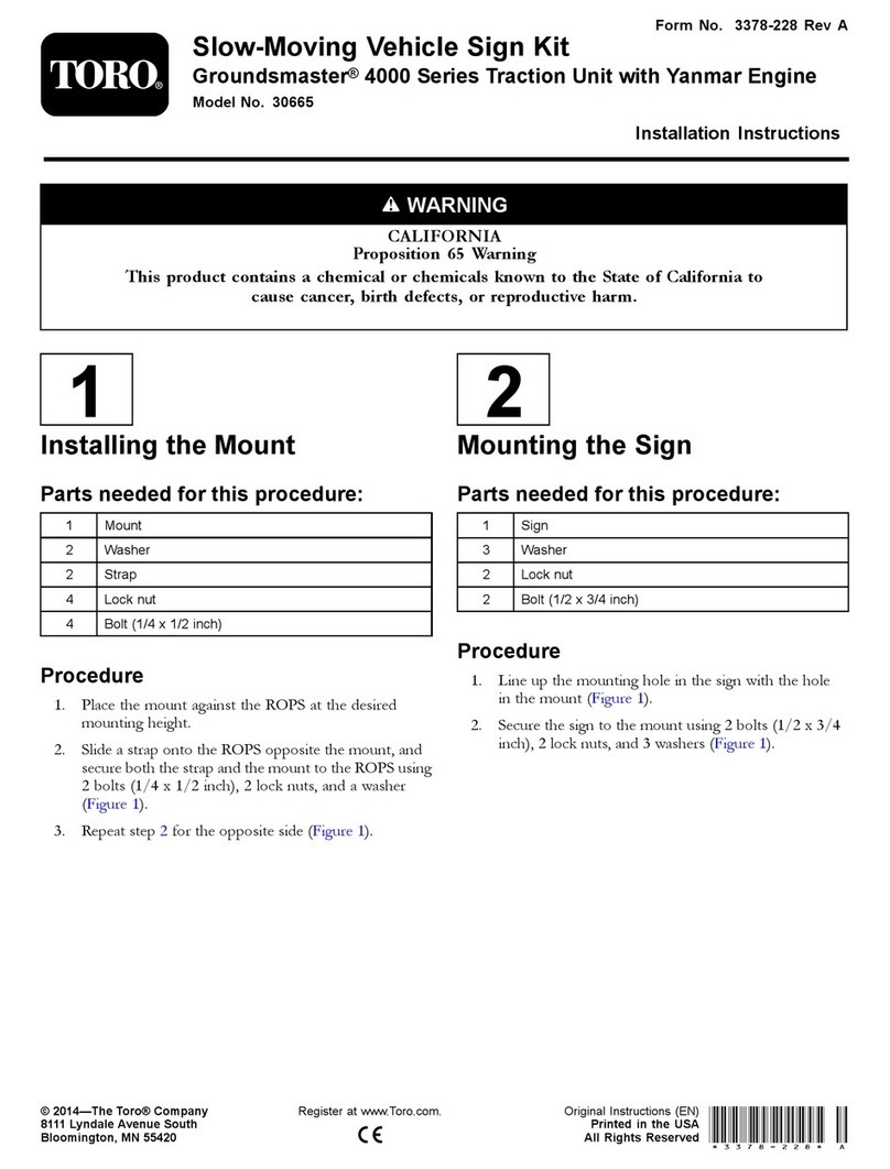 Toro Groundsmaster 4000 Series installation instructions