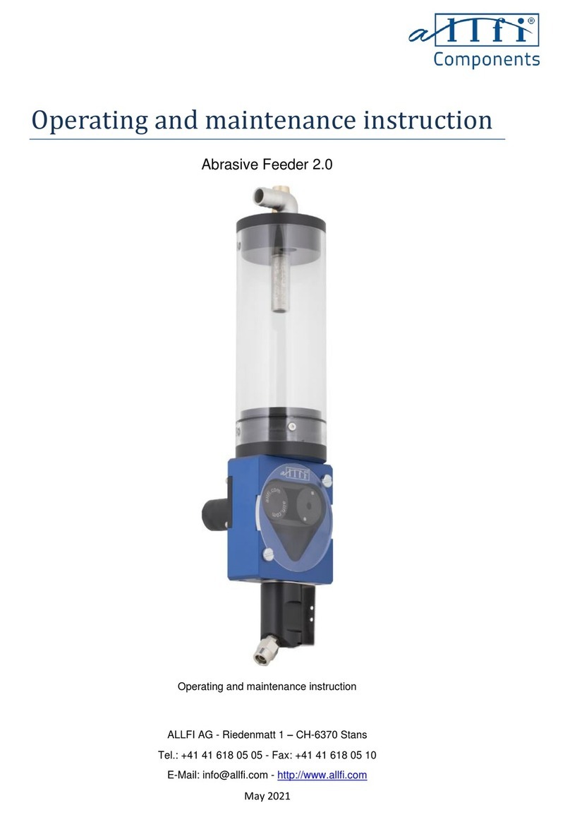allfi Abrasive Feeder 2.0 Assembly, Operating and Maintenance Instruction allfi Abrasive Feeder 2.0 Assembly, Operating and Maintenance Instruction