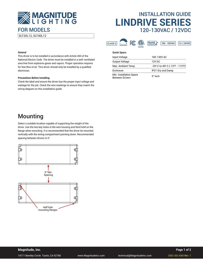 MAGNITUDE LIGHTING LINDRIVE Series installation guide MAGNITUDE LIGHTING LINDRIVE Series installation guide
