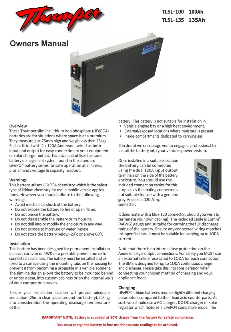 Thumper TLSL-100 owner's manual
