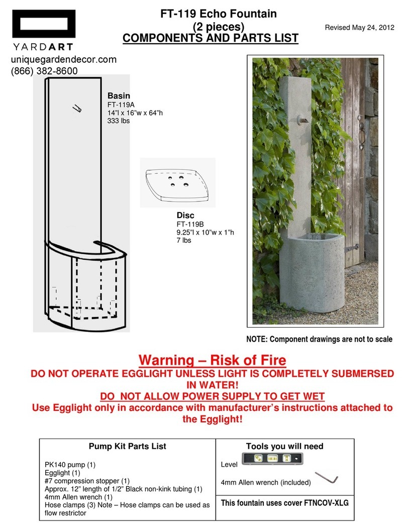 YARDART FT-119 Echo Fountain Assembly instructions