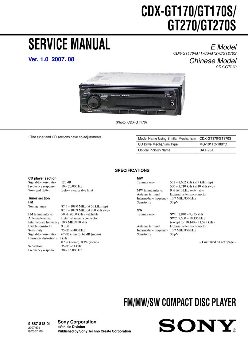 Sony Xplod CDX-GT170S Service manual
