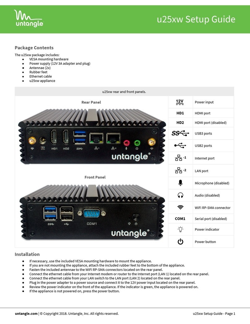 Untangle u25xw Setup guide