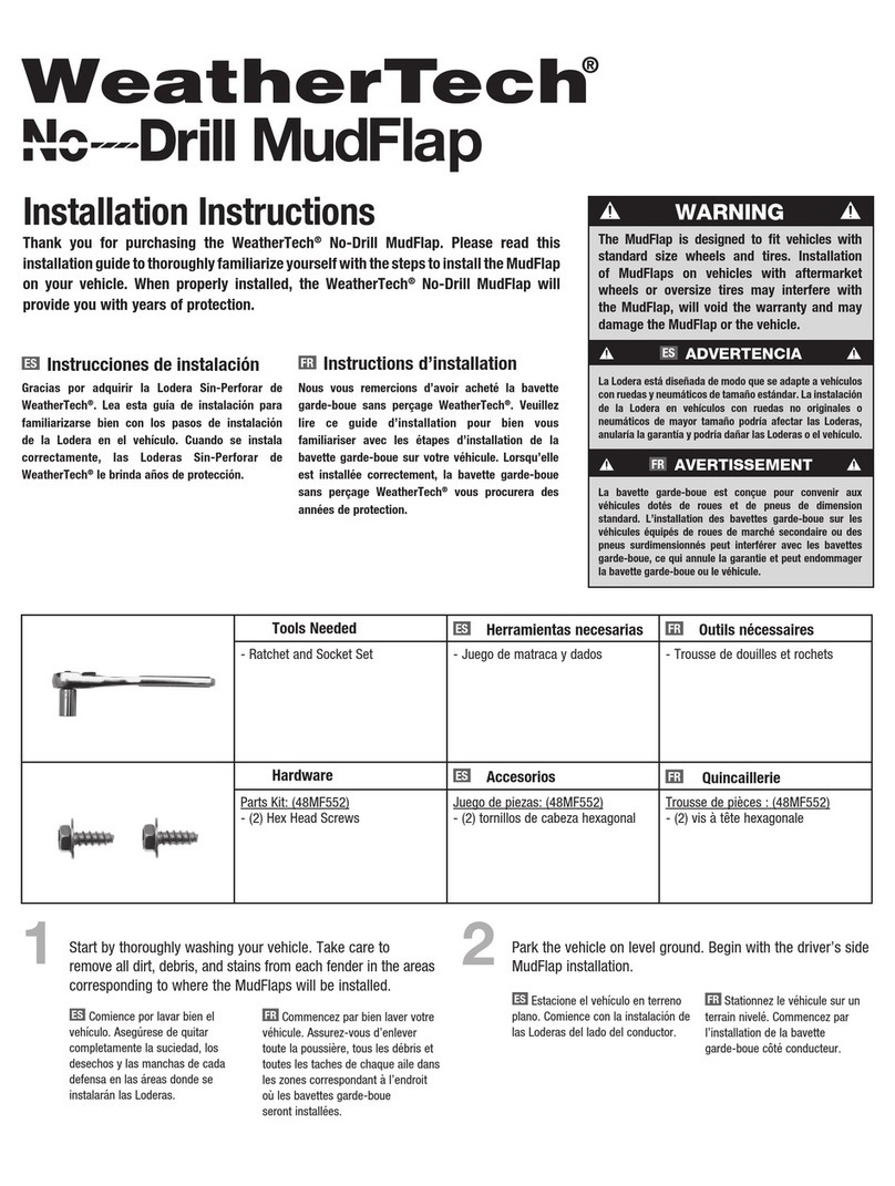 WeatherTech No-Drill MudFlap User manual