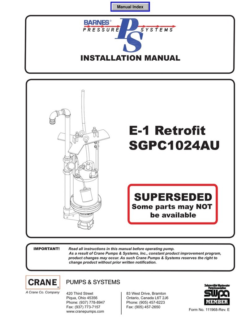 Crane BARNES E-1 Retrofit SGPC1024AU User manual