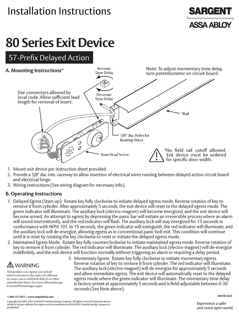 Assa Abloy SARGENT 80 Series installation instructions