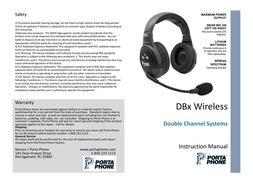 Porta Phone DBx Wireless User manual