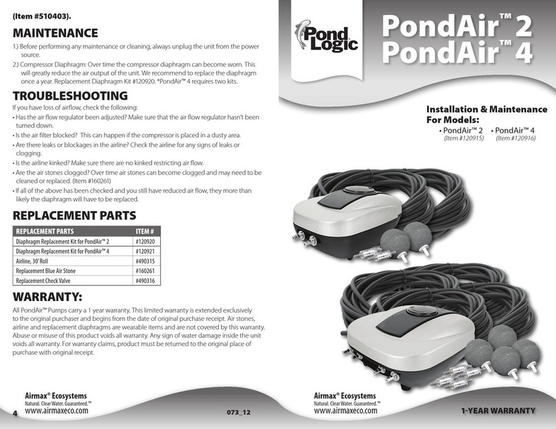 Pond Logic PondAir 2 Installation & maintenance