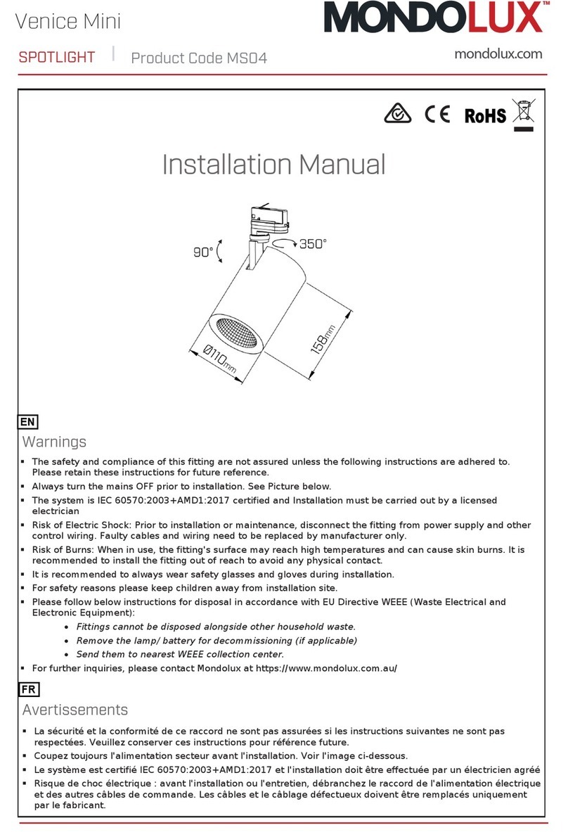 MONDOLUX Venice Mini installation manual MONDOLUX Venice Mini installation manual