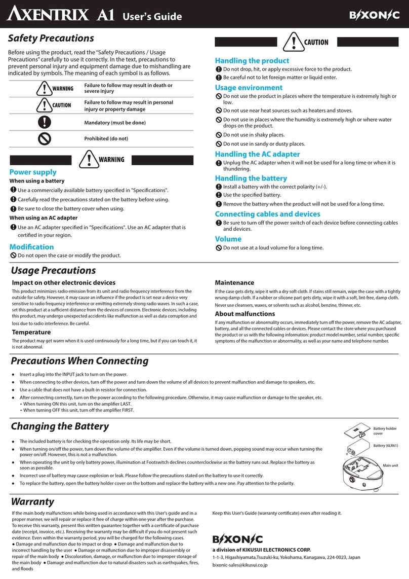 Kikusui BIXONIC AXENTRIX A1 user guide