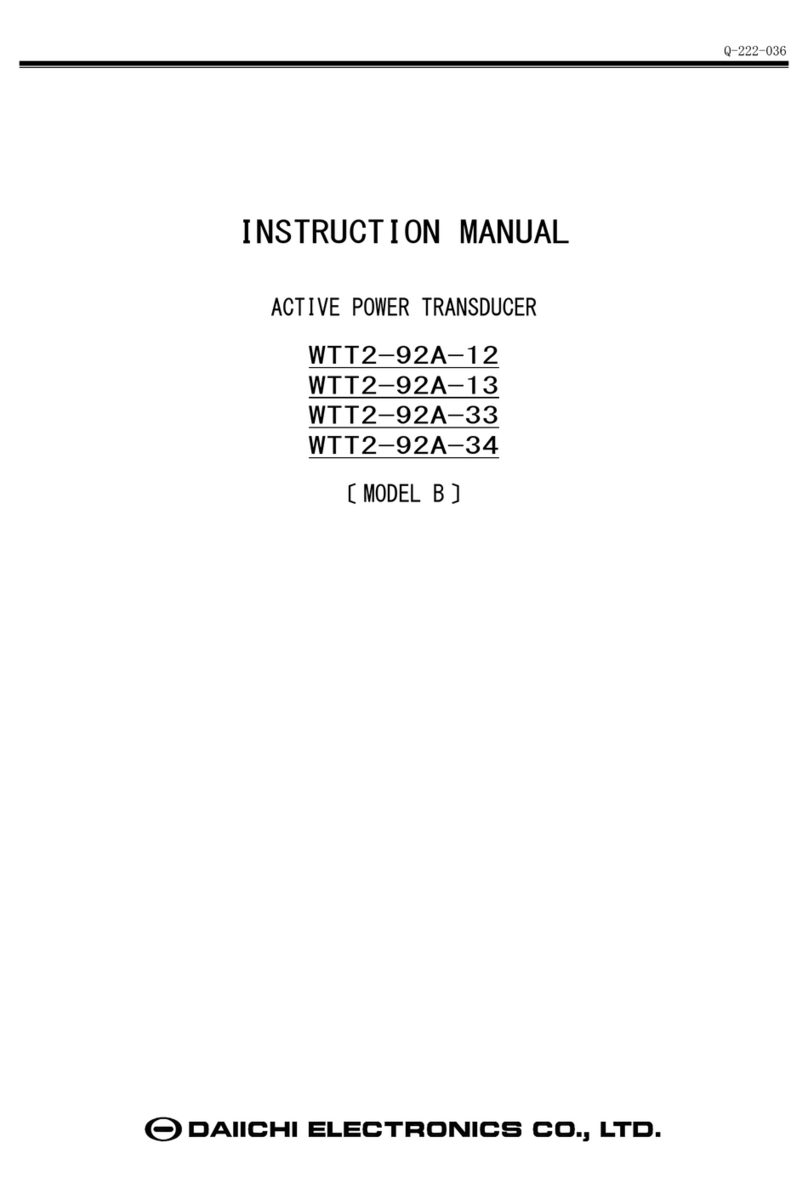 Daiichi Electronics WTT2-92A-12 instruction manual Daiichi Electronics WTT2-92A-12 instruction manual