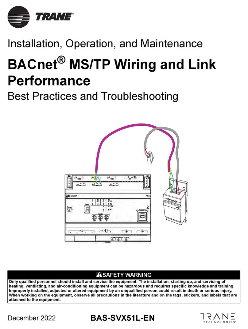 Trane BACnet MS/TP Installation, operation and maintenance