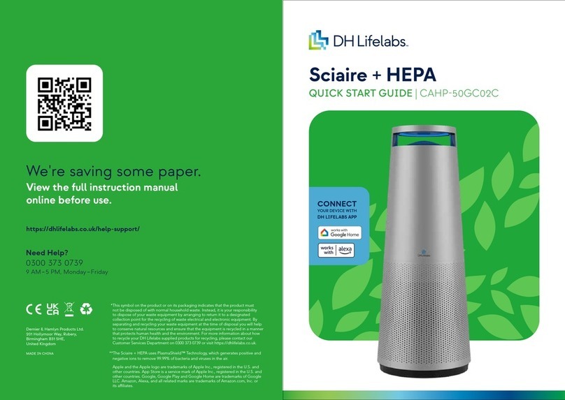 DH Lifelabs Sciaire + HEPA quick start guide