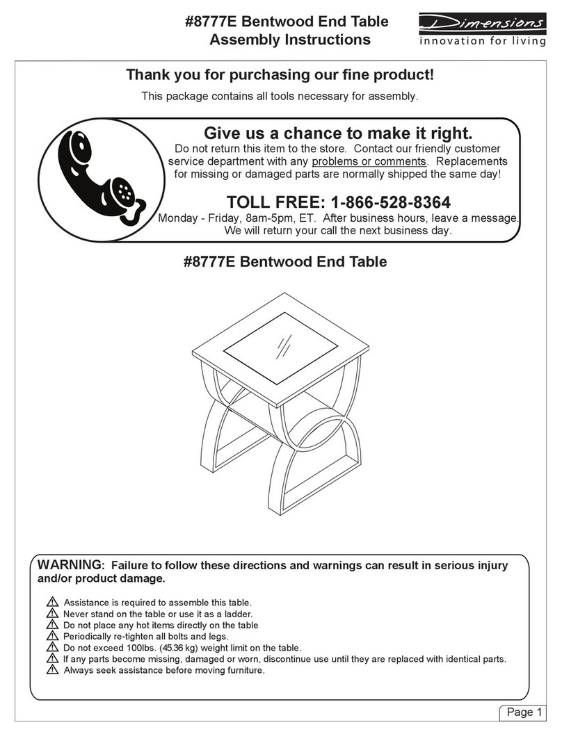 m-Dimension Bentwood End Table 8777E User manual m-Dimension Bentwood End Table 8777E User manual