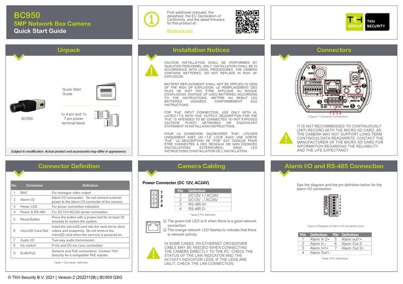 TKH security BC950 quick start guide