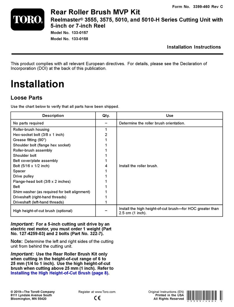 Toro 133-0157 installation instructions