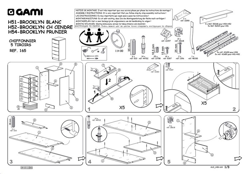 Gami BROOKLYN H52 Assembly instructions Gami BROOKLYN H52 Assembly instructions