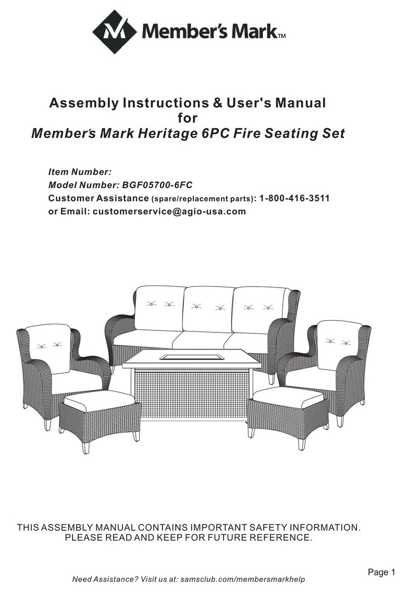 Members Mark Heritage BGF05700-6FC Assembly instructions & user manual
