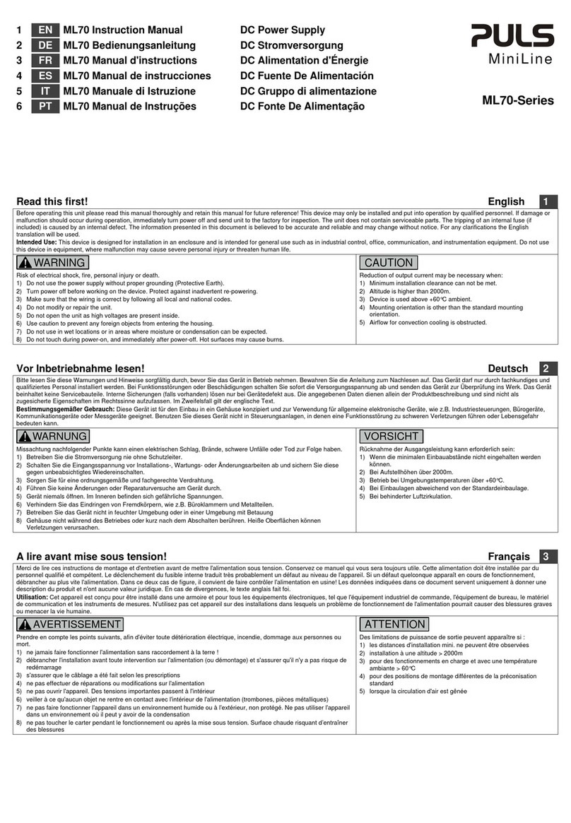 puls miniline ML70 Series instruction manual