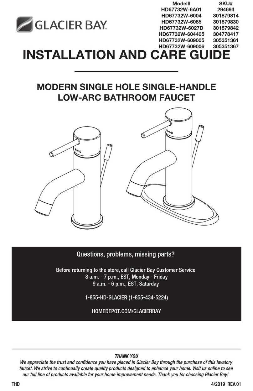 Glacier bay MODERN HD67732W-6A01 Installation and care guide