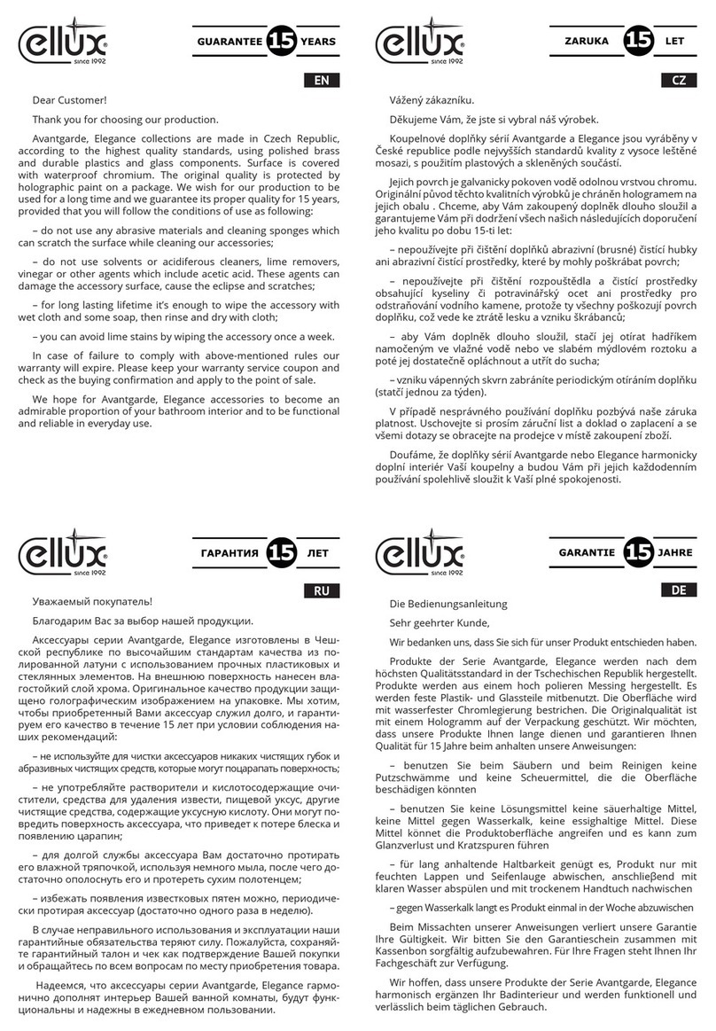 ellux ELEGANCE installation manual