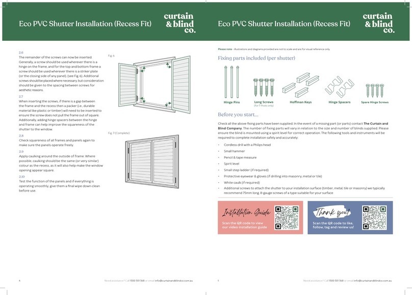 curtain & blind Eco PVC Shutter User manual