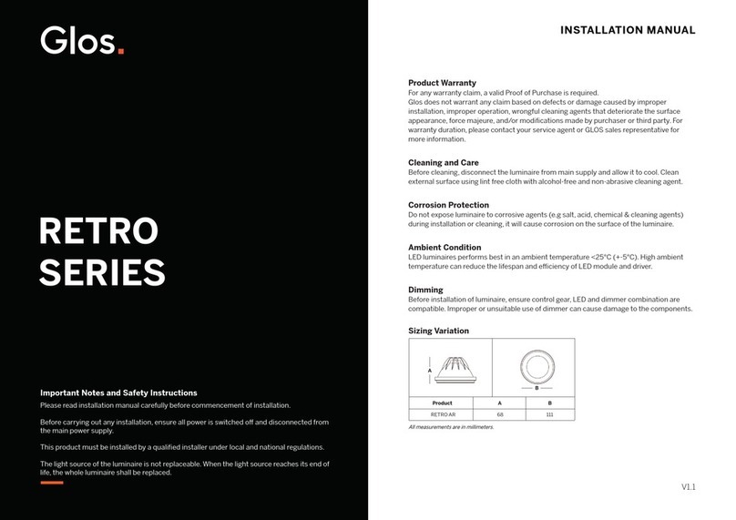 Glos RETRO Series installation manual