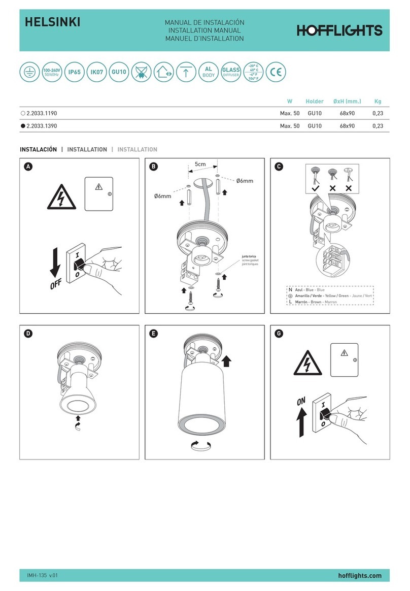 HOFFLIGHTS HELSINKI installation manual