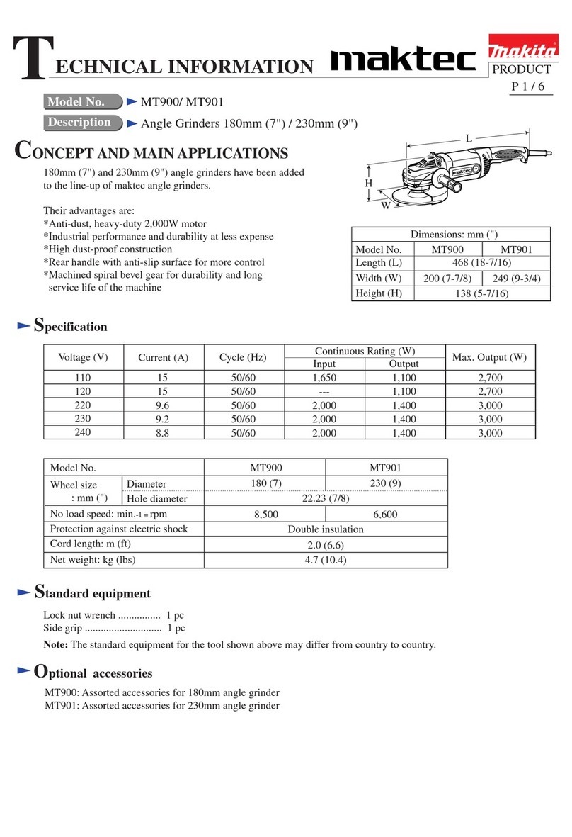 Makita maktec MT900 technical information