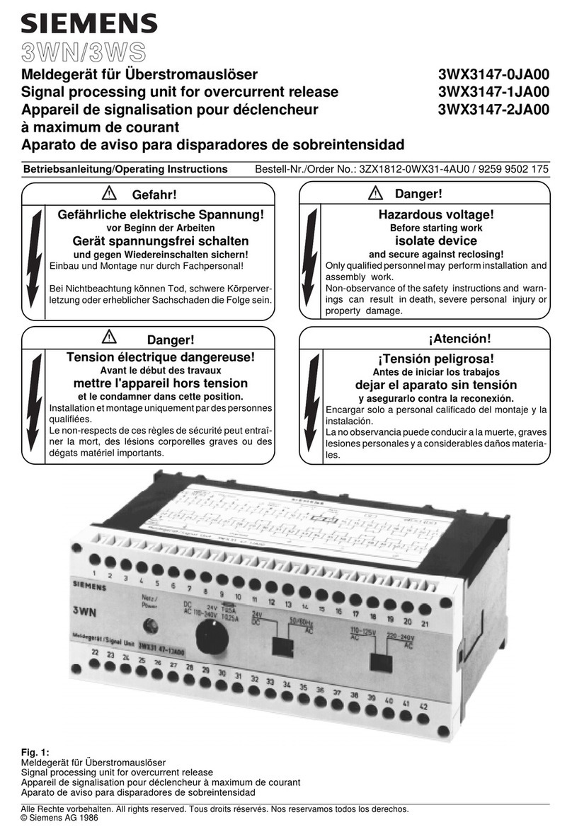 Siemens 3WN Series operating instructions