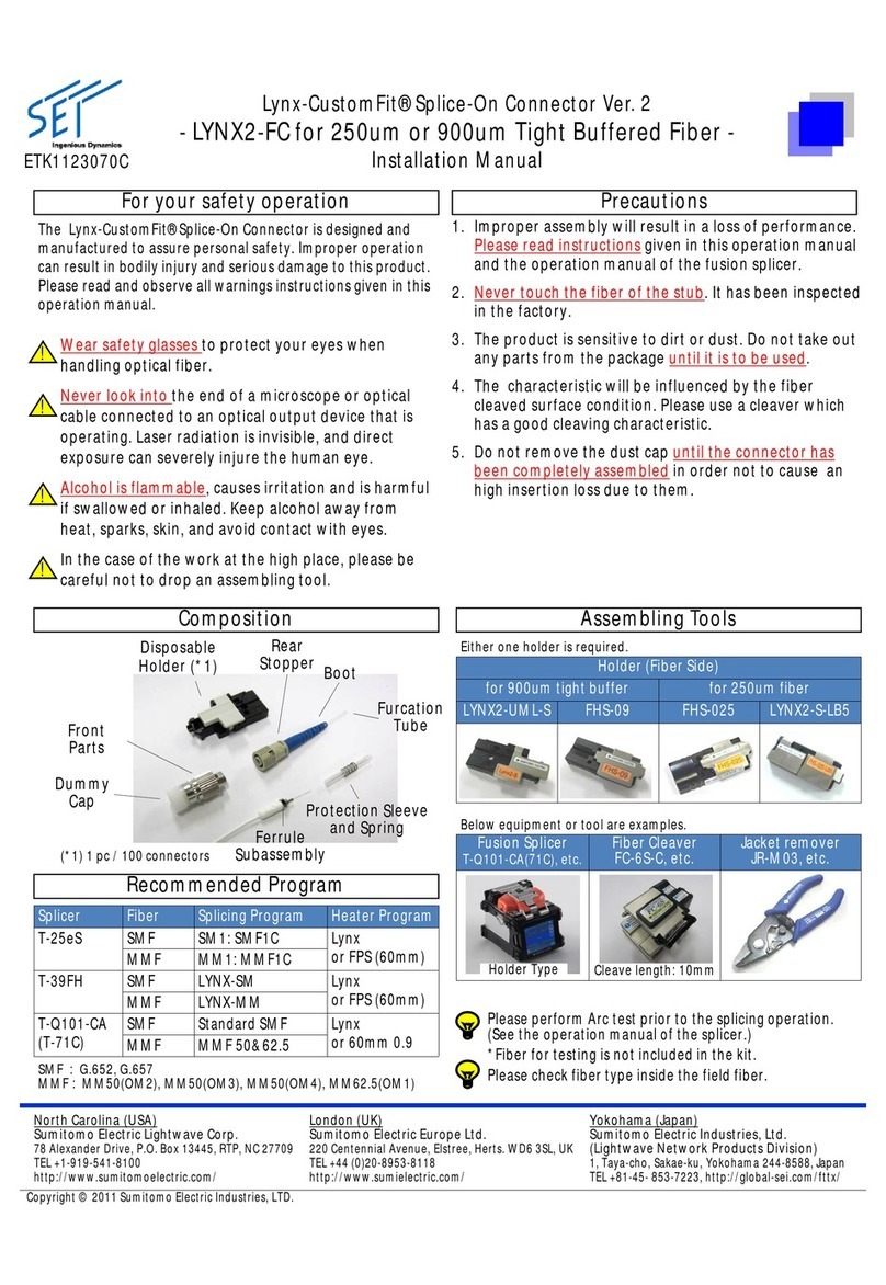Sumitomo Lynx-CustomFit LYNX2-FC User manual
